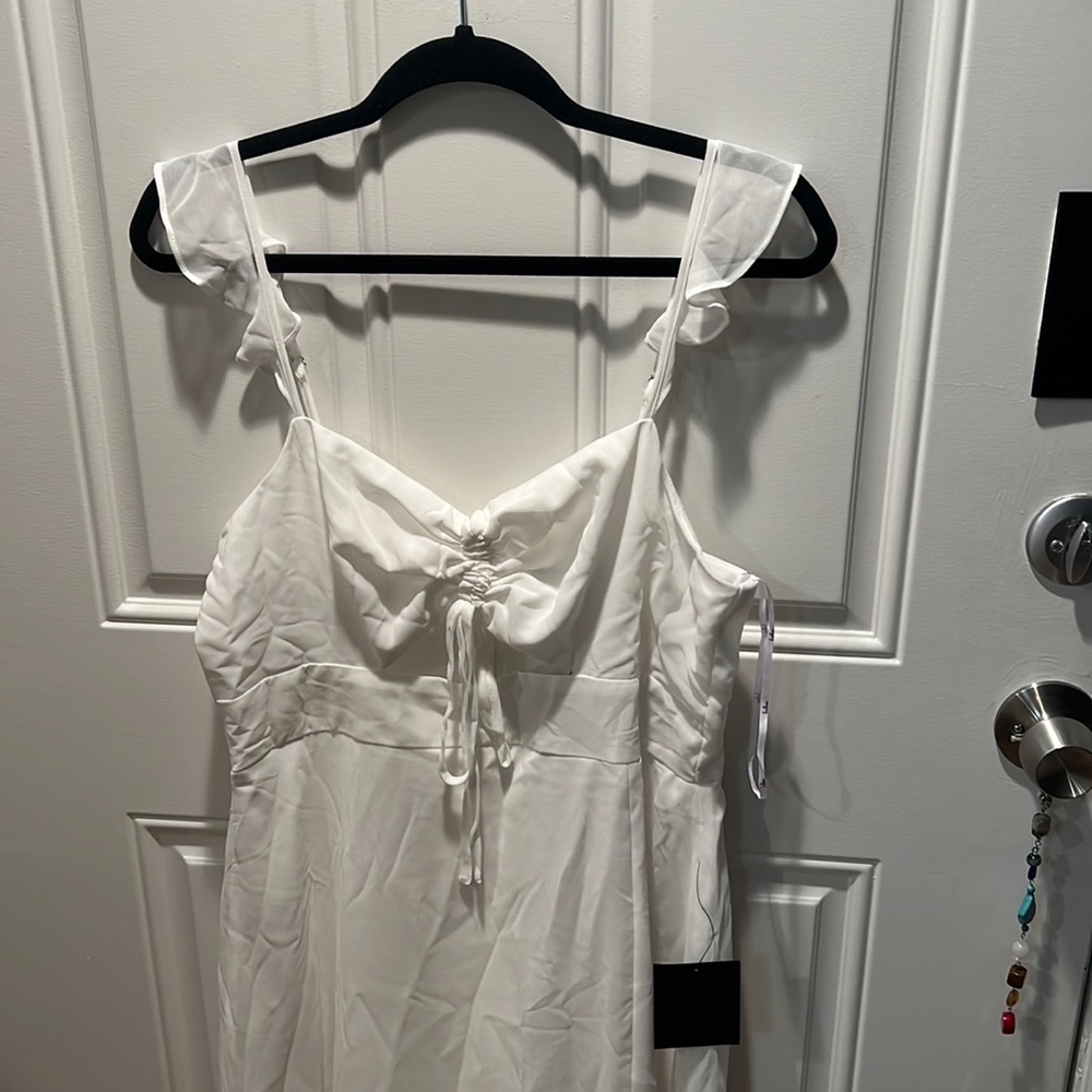 The Way to Love White Ruffled Maxi Dress